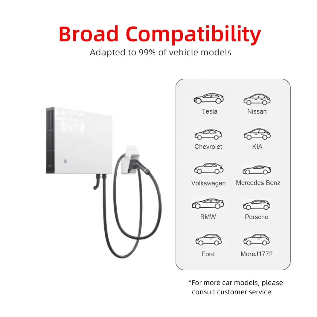 20-40kw DC Charging Station Wall-Mounted Black-White Design &amp; Simplified HMI DC EV Charger