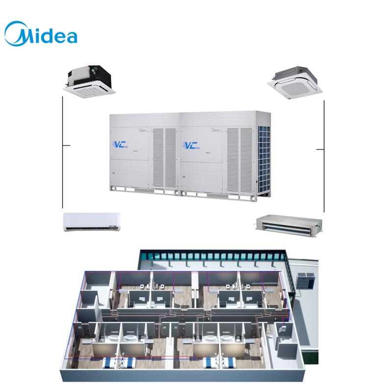 Midea 60HP 48ton Automatic Refrigerant Detecting/Charging Cooling Only Vrf Heat Pump Central Air Conditioners Outdoor Units