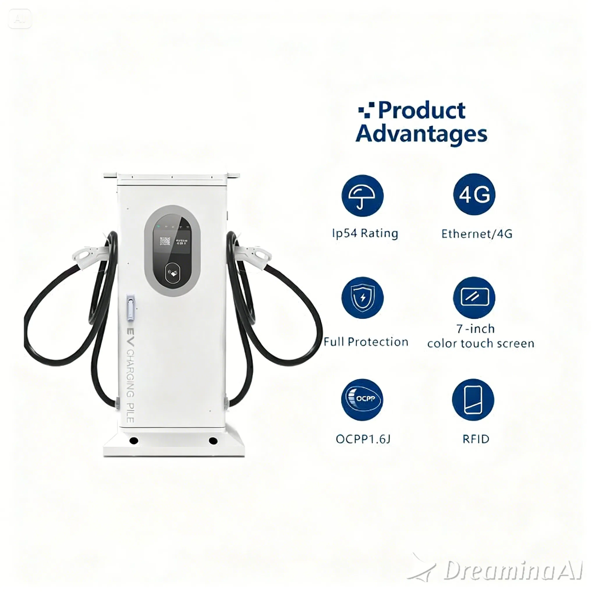 55kw DC Fast EV Charger Wall Mounted