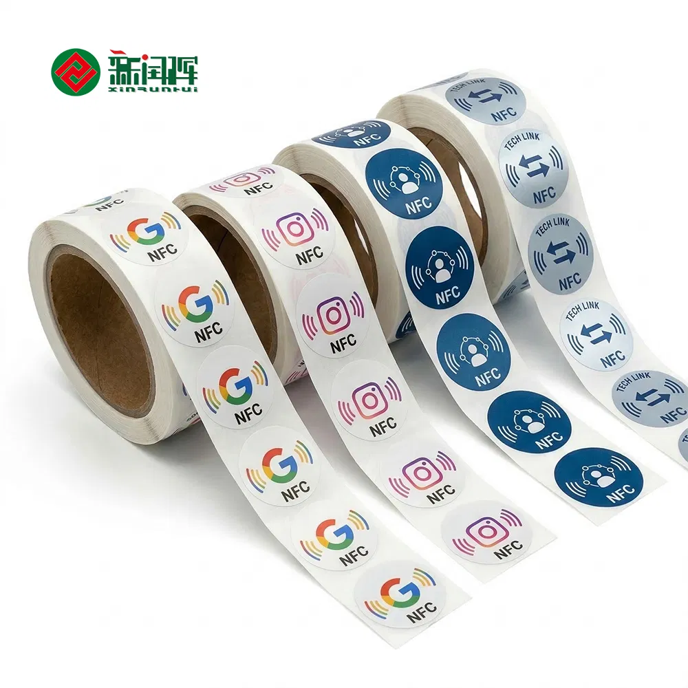 Custom RFID Label Adhesive Smart NFC Sticker Tag Free Sample Ntag213