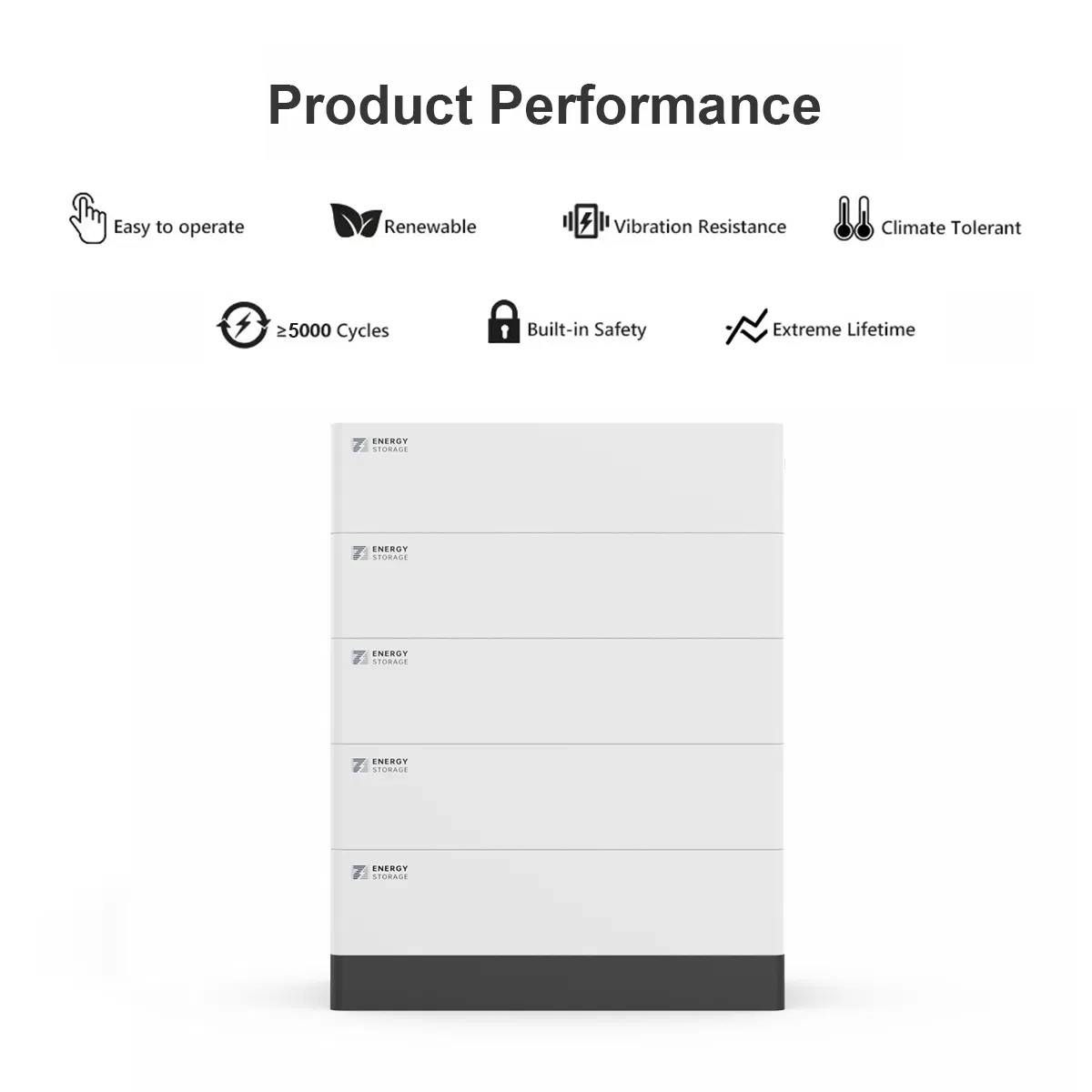 Beny Lithium Ion Battery 5kwh 48V/51.2V Power Station Solar Energy Storage LiFePO 4 Battery Power System for Home Use