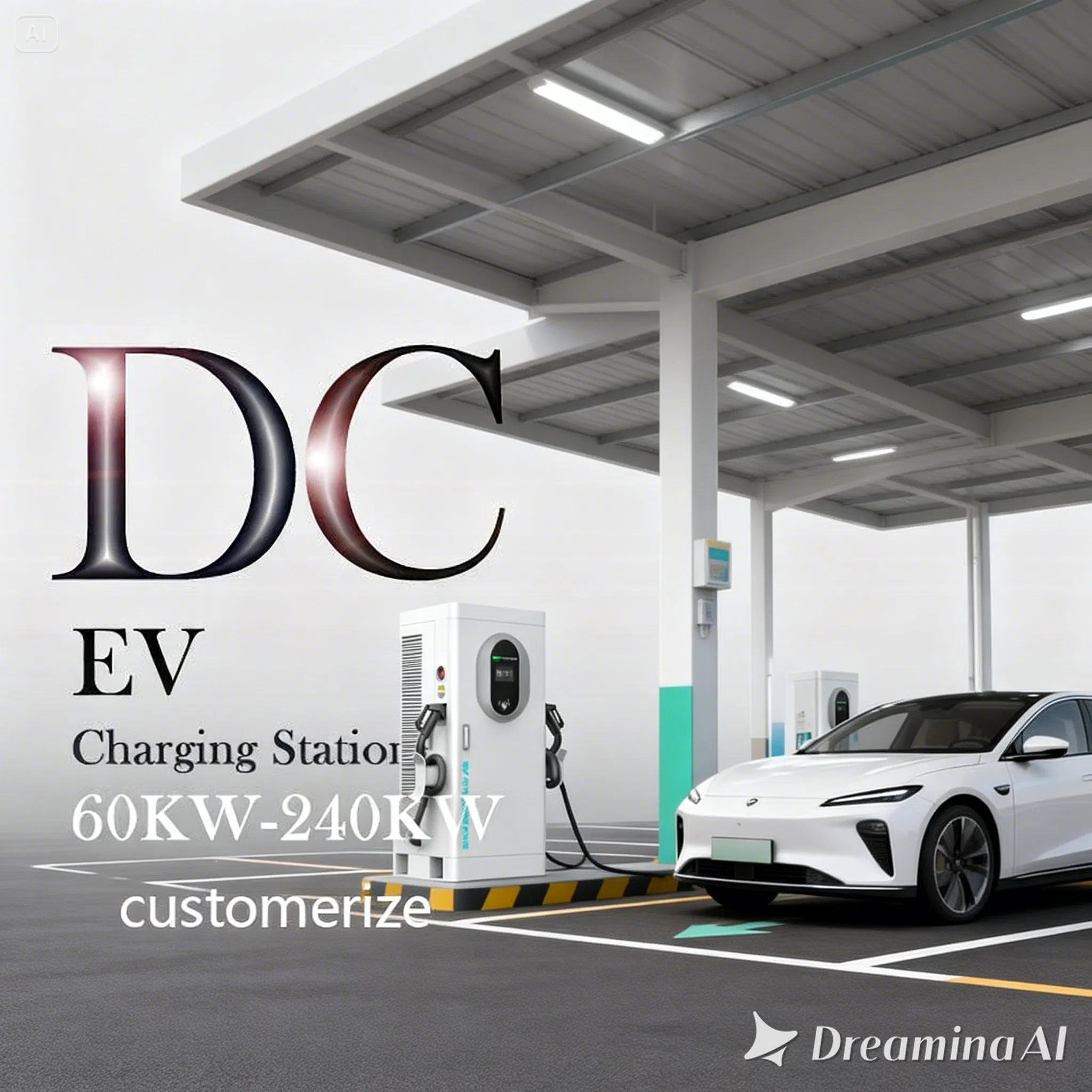 55kw DC Fast EV Charger Wall Mounted