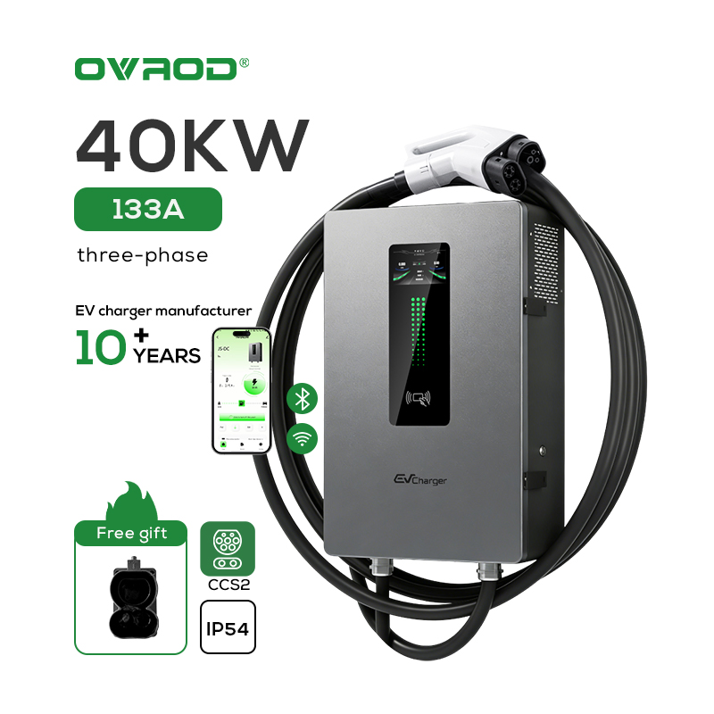 Ovrod Cargador De Auto Electrical Para Casa 40kw CCS2 Wall Mounted EV Home Fast DC EV Charger Electric Car Charger Station