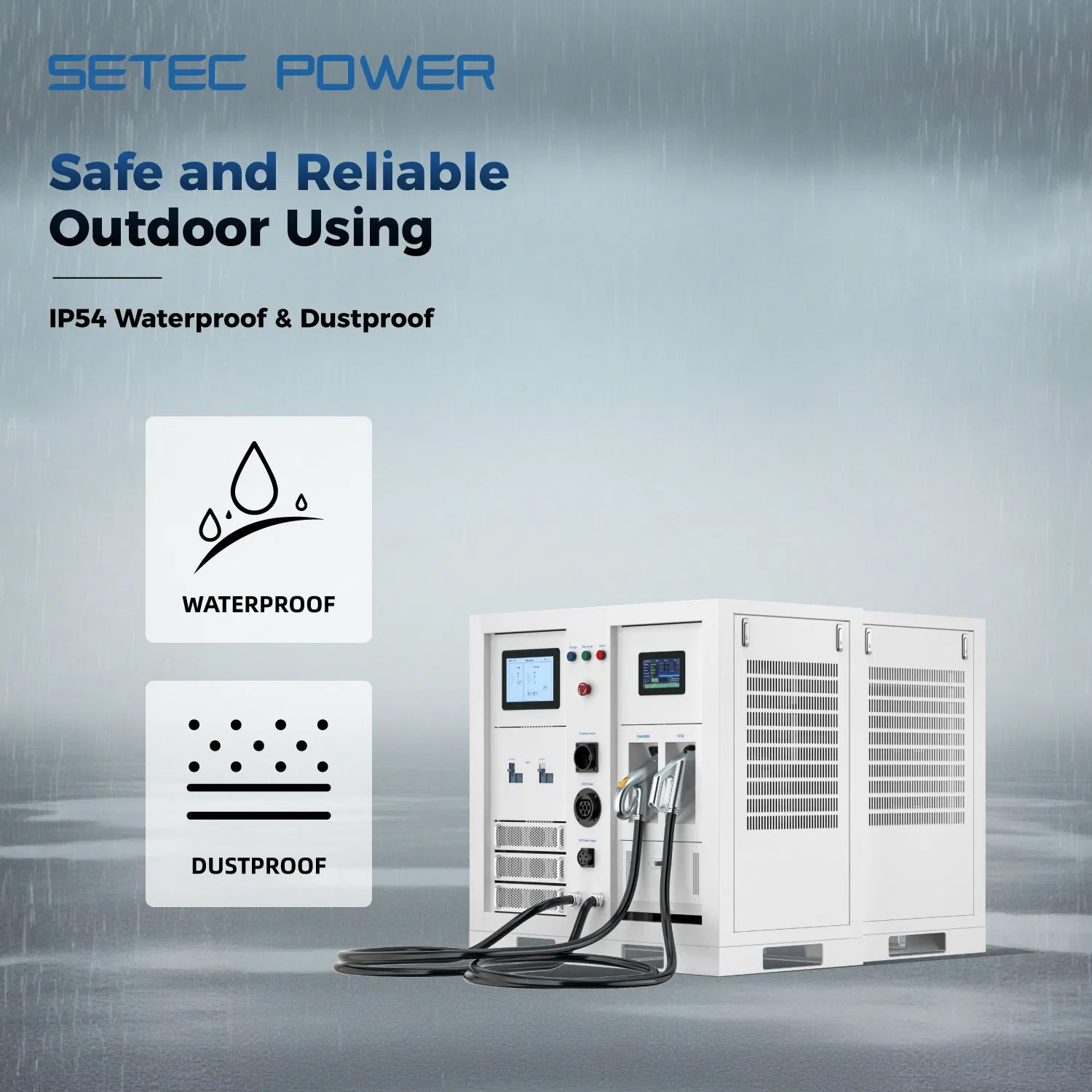 SETEC POWER CCS CHAdeMO NACS mobile Integrated 30kWh-1Mwh Storage system with EV Charging Solution for Emergency charging