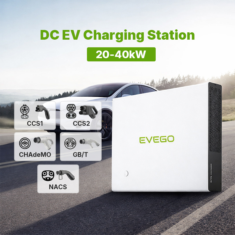Evego Wallbox Charging Station Evse CCS1 CCS2 Condition DC TUV Certified 20kw 30kw 40kw Wall-Mounted Home Outdoor EV Charger