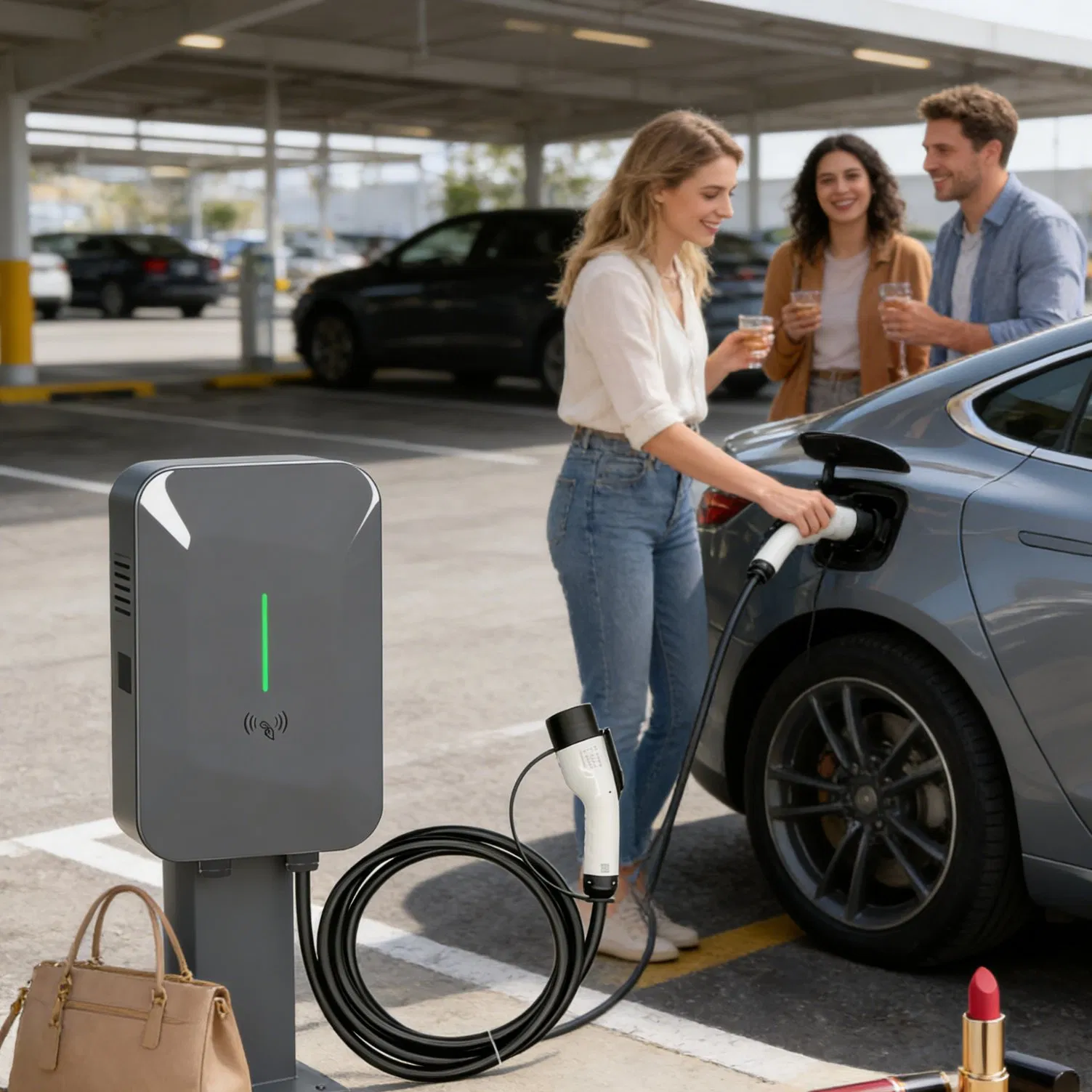 Dual-Port 22kw EV Charging Station with LCD Screen &amp; Ocpp