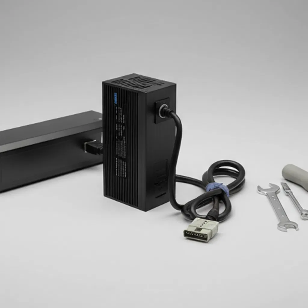 Solar Carport with Integrated 84 V Battery Storage LiFePO4 Charger Grid-Tie Ready Battery Charger