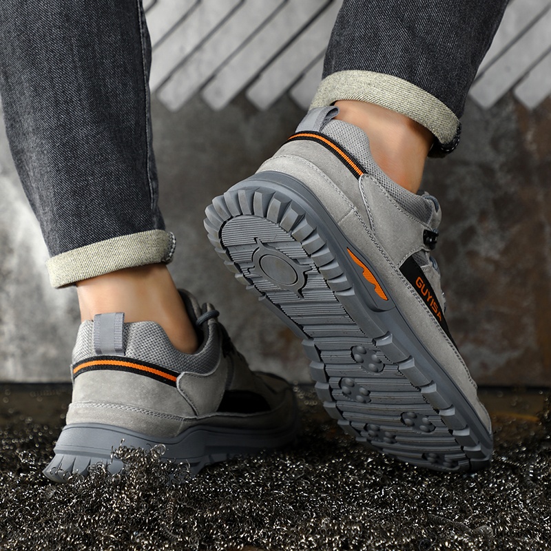 GUYISA Fashion New Factory Direct Sales Breathable Mesh Work Shoes Outdoor Sports Men's Steel Toe Safety Shoes