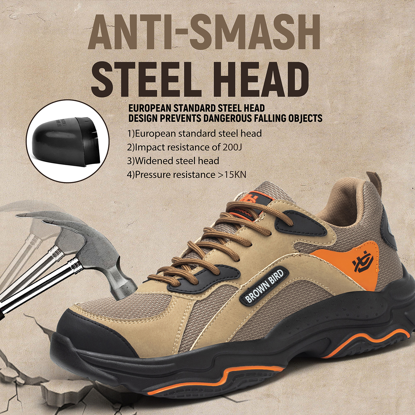 Breathable Lightweight Running Sneakers Stylish Sports Labor Safety Shoes Workers Safety Shoes Work Time Safety Shoes Product