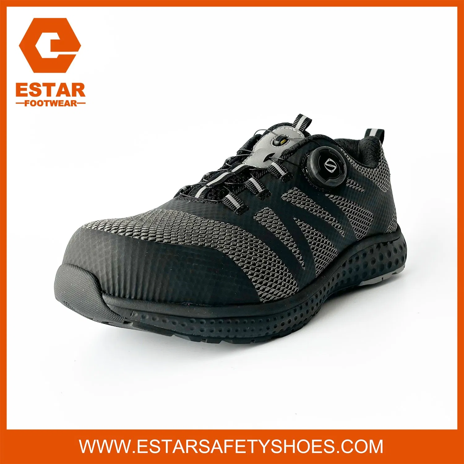 Sports Breathable Fibreglass Composite Toe Boa Lace Fast Release Trainer Safety Shoes