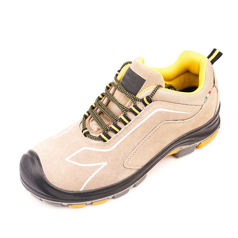 Suede Lightweight Steel Toe Slip Resistant Puncture Proof Construction Safety Work Shoes