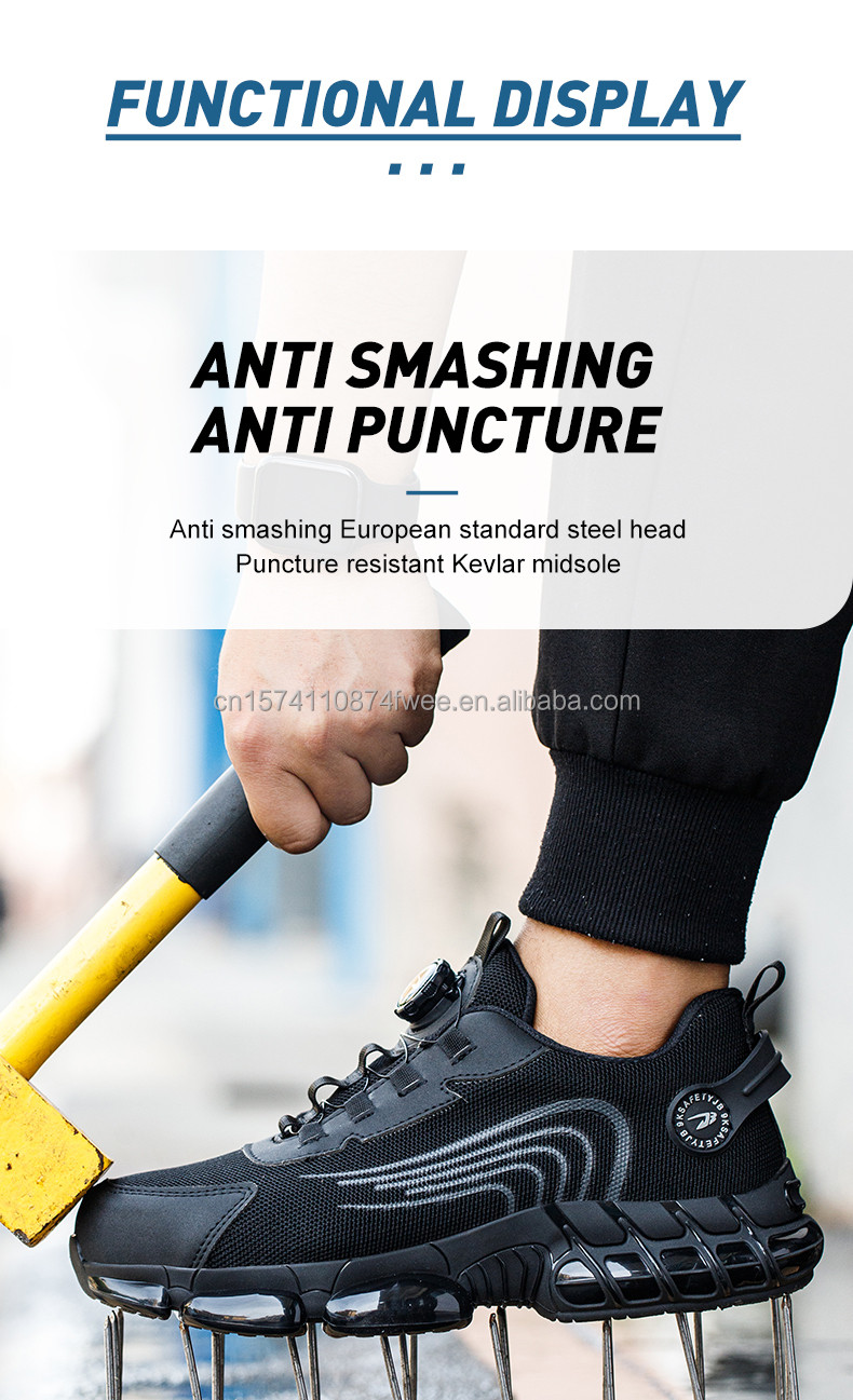 Factory Custom Steel Toe Puncture-Resistant Slip-Resistant Safety Shoes Unisex for Midsole Rubber Outsole Work Style for
