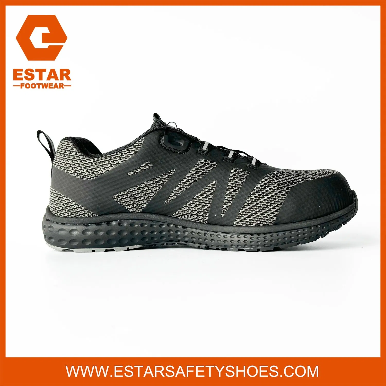 Sports Breathable Fibreglass Composite Toe Boa Lace Fast Release Trainer Safety Shoes