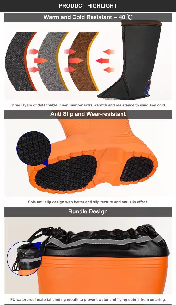 Customizable Oil Resistant Safety Rain Puncture-Proof Waterproof PVC Boots