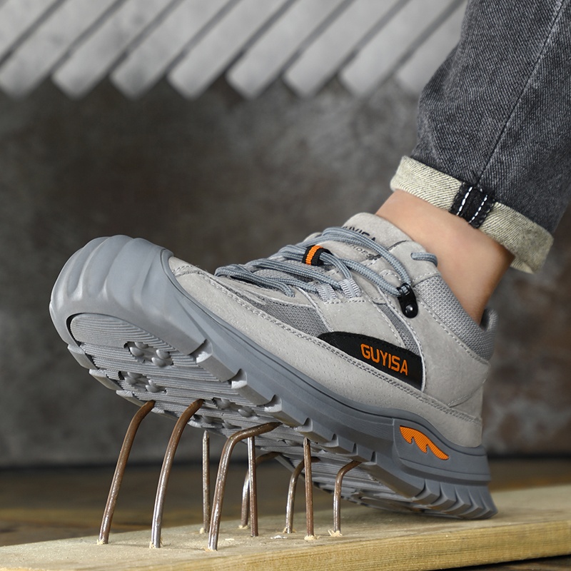 GUYISA Fashion New Factory Direct Sales Breathable Mesh Work Shoes Outdoor Sports Men's Steel Toe Safety Shoes