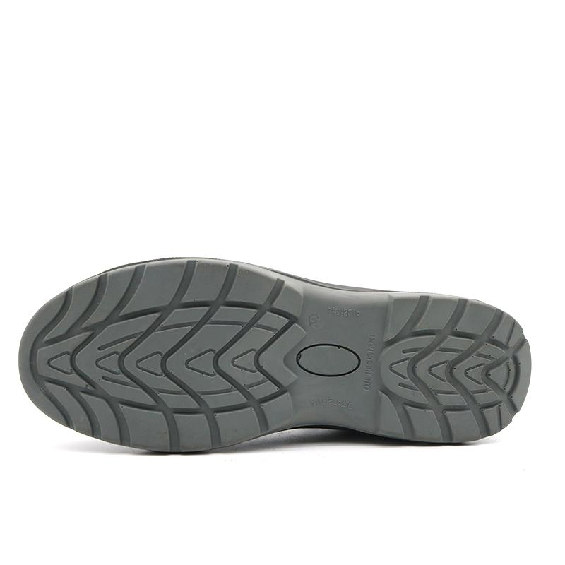 Grey Suede Leather Anti-Slip Puncture-Proof Composite Toe Work Safety Shoes for Men