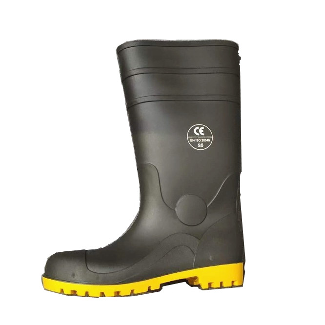 CE Approved Safety PVC Boots with Steel Toe Waterproof Gumboots