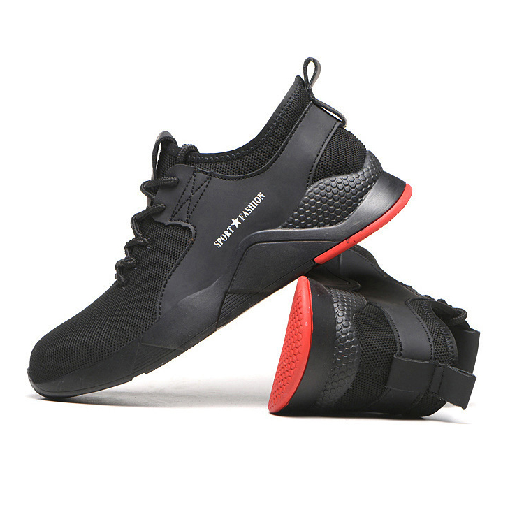 Summer Men Work Breathable Anti-Odor Fashion Shoes With Steel Toe Daily Casual Sneaker Safety Shoes