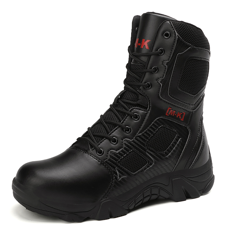 Outdoor Puncture-Resistant High-Top Safety Shoes Men Smashing-Resistant Work Boots