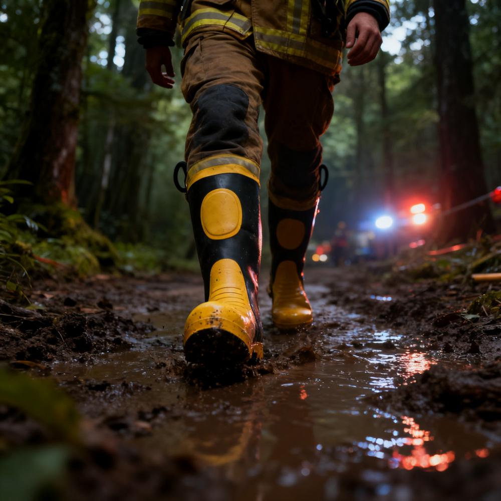 High Protection Firefighter Boots Advanced Heat and Flame Resistance Fire-resistant Rain Boots