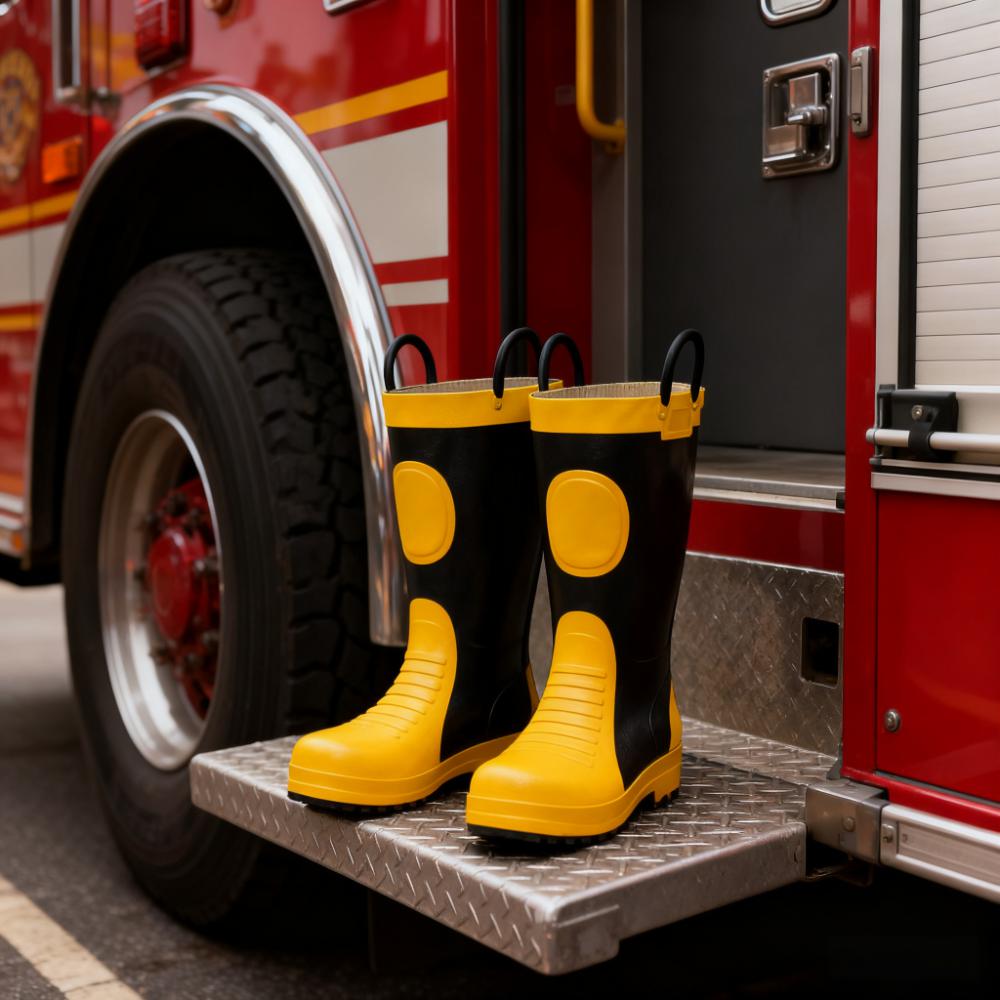 High Protection Firefighter Boots Advanced Heat and Flame Resistance Fire-resistant Rain Boots