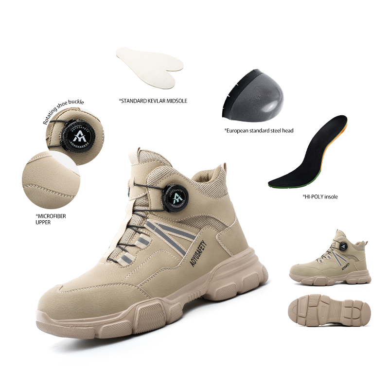 OEM Factory Use Mid Cut Safety Shoes Lightweight Breathable Sneak Sport Work Boots Anti-smashing Fur Lining Unisex Winter