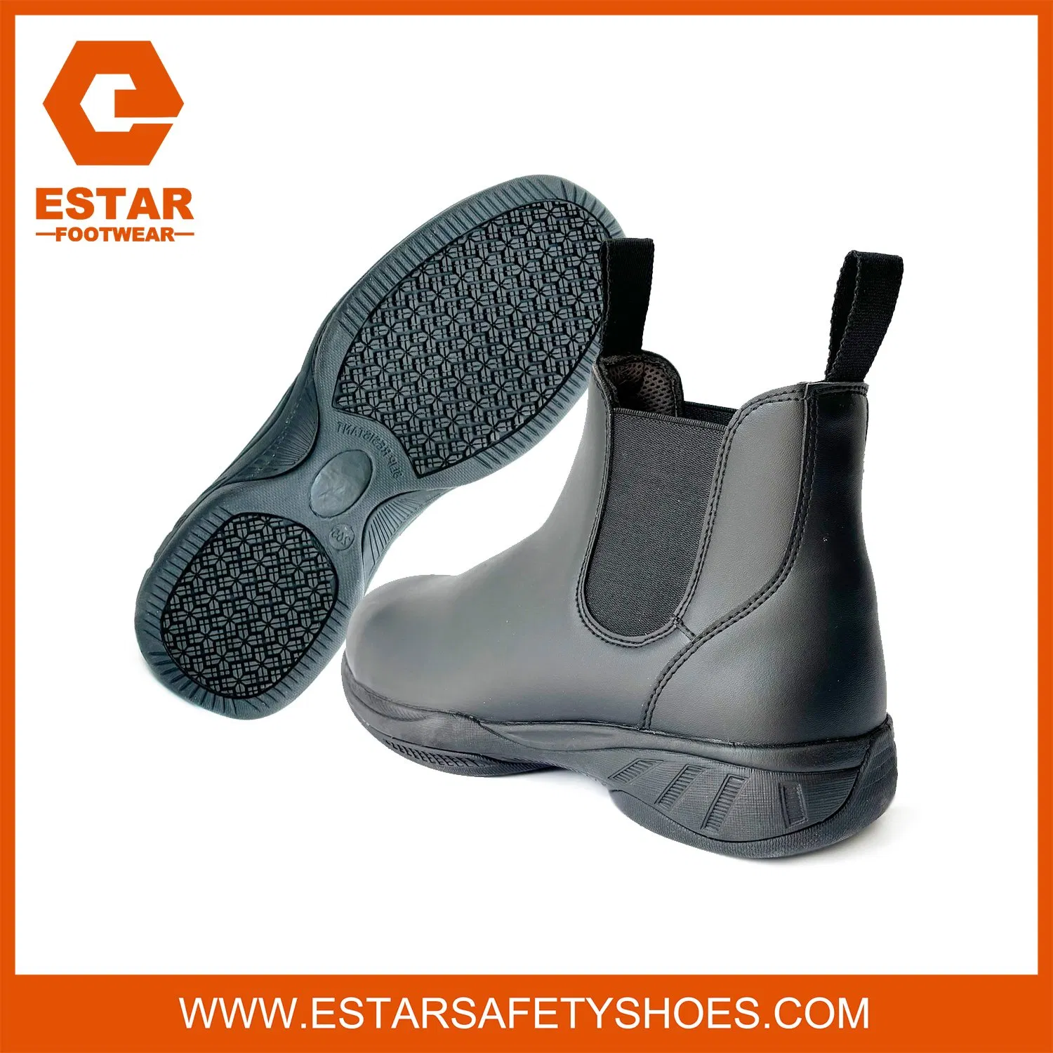 Durable Double Bind Elastic Gusset Abrasion-Resistant Kitchen Chef Executive Safety Shoes