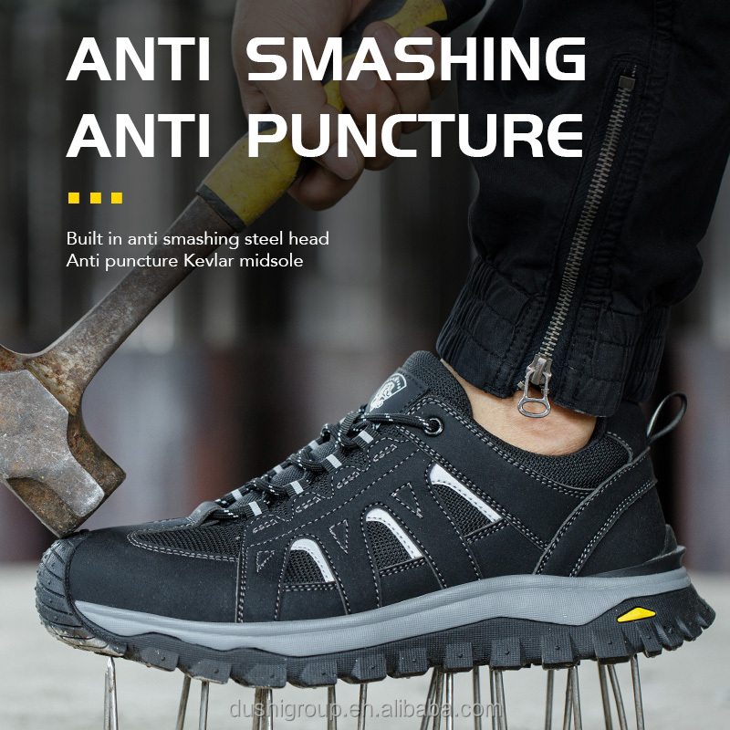 Customized Men's Waterproof and Anti slip Safety Shoes, Fashionable Outdoor Hiking Shoes, High-quality Rubber Outsole Work Shoes