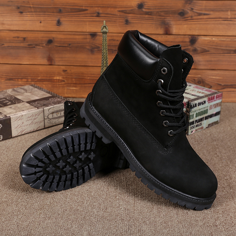 Accept Custom Mens Quality Safety Boots Waterproof Genuine Leather Boots for Men Slip-resistant and Wear-resistant Work Boots