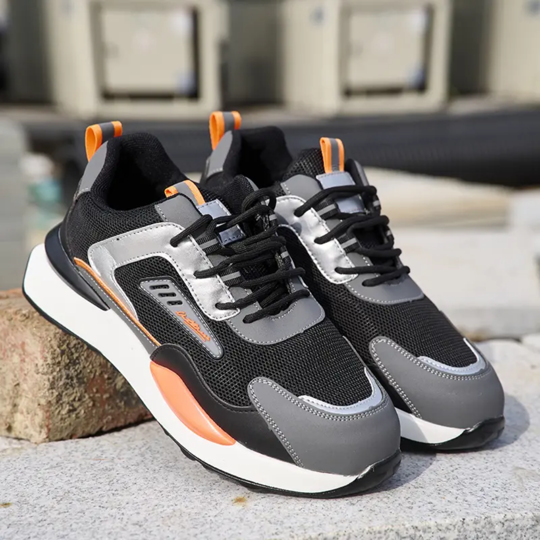 Breathable Steel Toe Safety Shoes Kevlar Midsole Rubber Work Boots for Construction