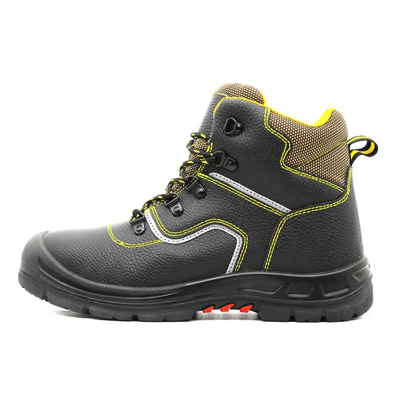 Heat Resistant Anti Slip Oil Acidproof Soft Rubber Sole Black Leather Antistatic Composite Toe Prevent Puncture Mining Safety Boots for Men