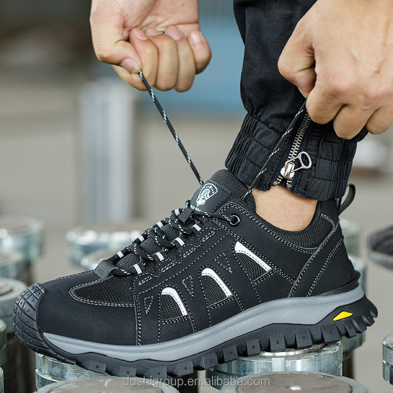 Customized Men's Waterproof and Anti slip Safety Shoes, Fashionable Outdoor Hiking Shoes, High-quality Rubber Outsole Work Shoes