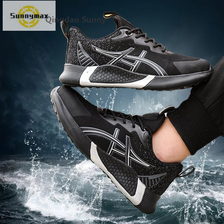 Lightweight Breathable Men's Athletic Sneakers with Steel Toe Safety