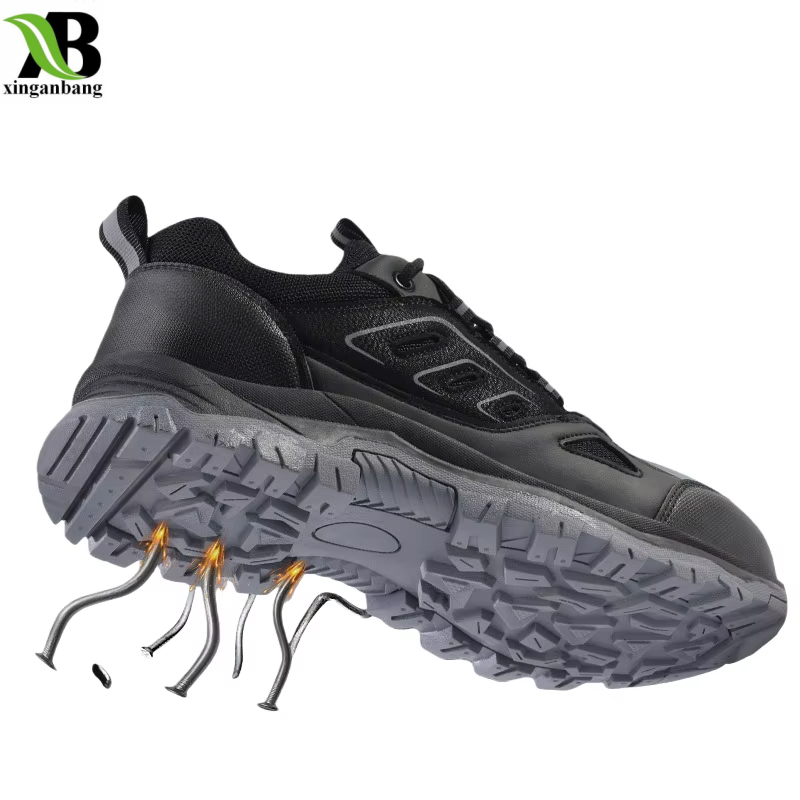 Lightweight Safety Work Sneakers with Slip-Resistant Rubber Outsole