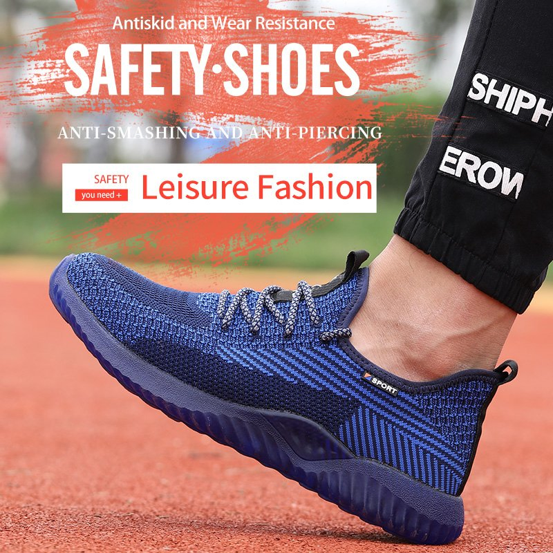 Colorful Non-Slip Oil Resistant Lightweight Steel Toe Anti Puncture Breathable Unisex Stylish Safety Shoes Sneakers