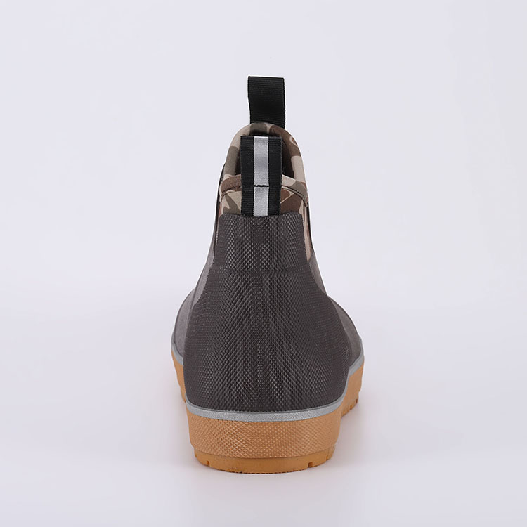 Men Waterproof Rubber Rain Boots Anti-Slip Low Heel Work Gumboots Outdoor Safety Footwear