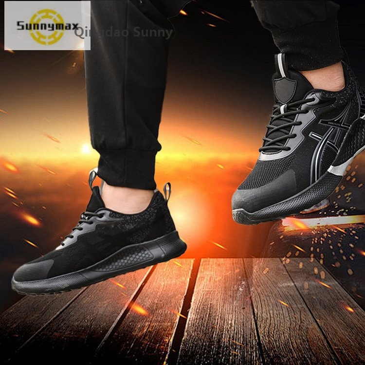 Lightweight Breathable Men's Athletic Sneakers with Steel Toe Safety
