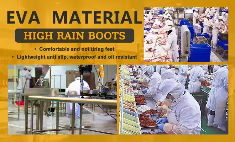 Wholesale Food Service Oil Acidproof Anti Slip Waterproof Steel Toe White Safety Rain Boot