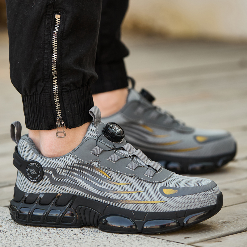 Fashionable New Four Season Steel Toe Safety Shoes, Shoeless Shoe Design, Lightweight, Breathable, Soft Comfortable Work Shoes