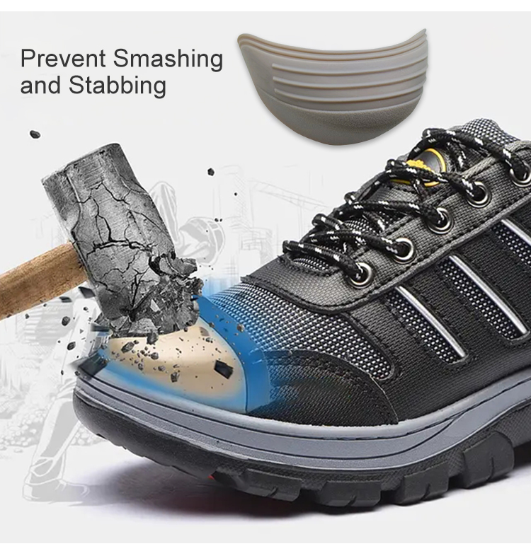 Men's Leather Winter Safety Shoes Steel Toe Work Boots Anti Puncture Waterproof Ankle Boots