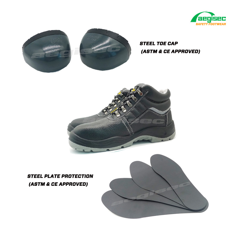 AEGISEC Industrial Steel Toe Safety Shoes Water Repellent Labor protection Slip Resistant Construction Safety Shoes for Men