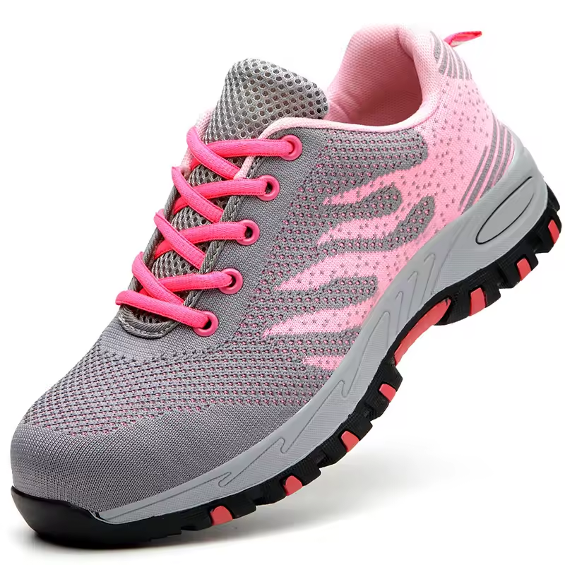 Classic Summer Breathable Sports Style Work Shoes Lightweight Fly Knit Women Work Boots S1P S3 Mens Safety Shoes With Steel Toe