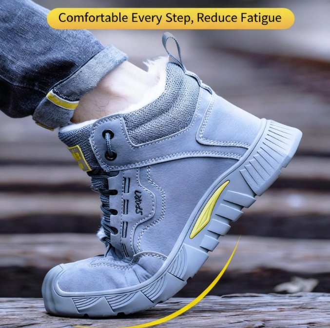 Men's 6kv Electrical Insulated Safety Shoes, Steel Toe Anti-Puncture Work Boots, Suede Upper with Rubber Sole