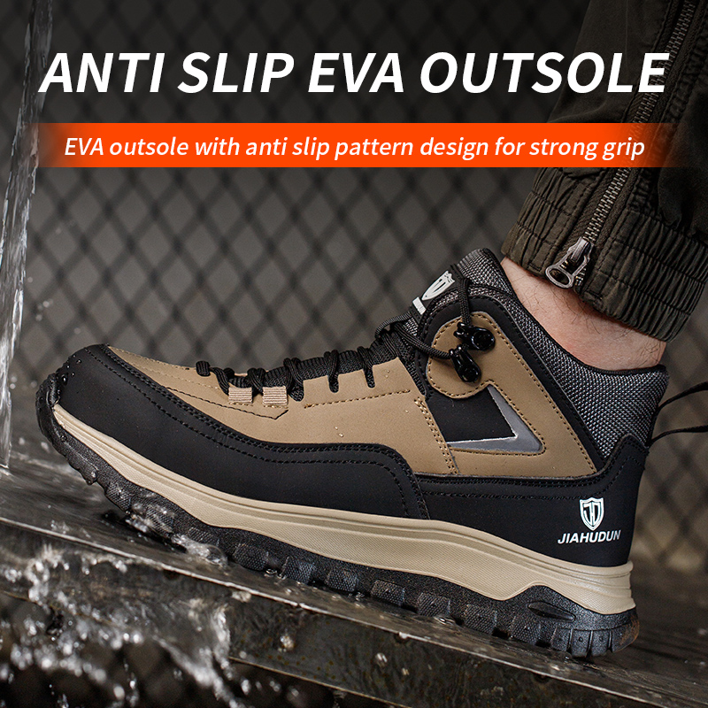 Steel Toe Safety Shoes Men Women Lightweight Breathable Industrial Work Boots Puncture Resistant Construction Anti-Slip Sneakers