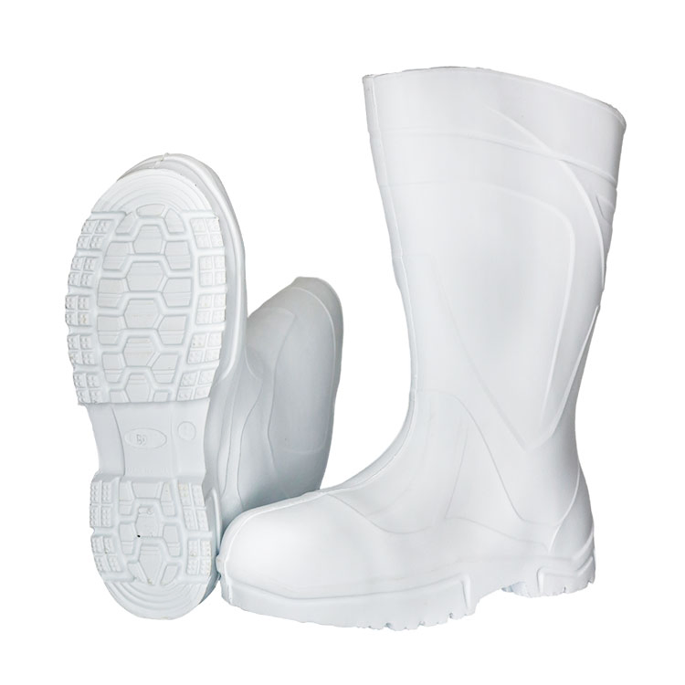 Wholesale Food Service Oil Acidproof Anti Slip Waterproof Steel Toe White Safety Rain Boot