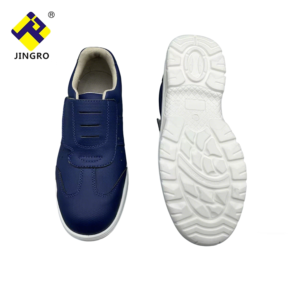 Anti Static Low Cut PU Safety Shoes Blue Breathable Waterproof ESD Steel Toe Shoes for Cleanroom Work