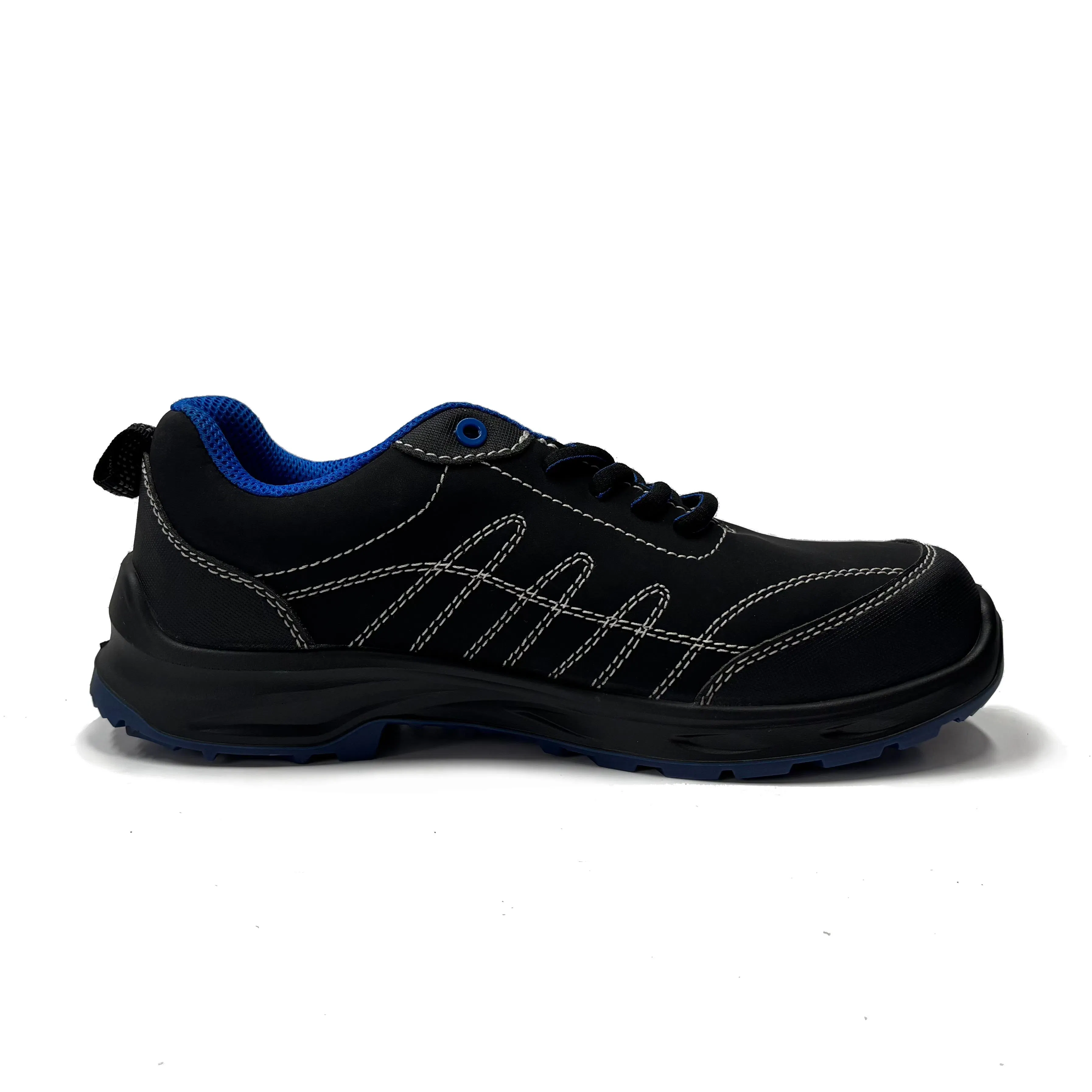 Black Nubuck Leather Safety Boots with PU Injection Outsole