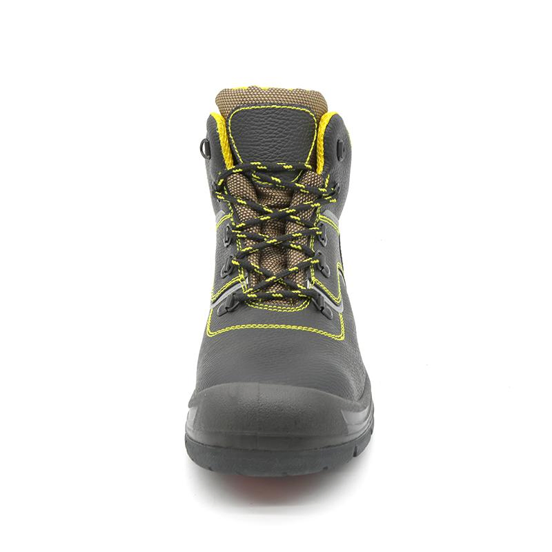 Heat Resistant Anti Slip Oil Acidproof Soft Rubber Sole Black Leather Antistatic Composite Toe Prevent Puncture Mining Safety Boots for Men