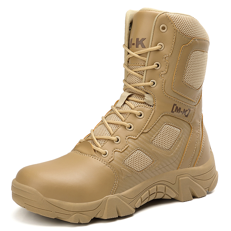 Outdoor Puncture-Resistant High-Top Safety Shoes Men Smashing-Resistant Work Boots