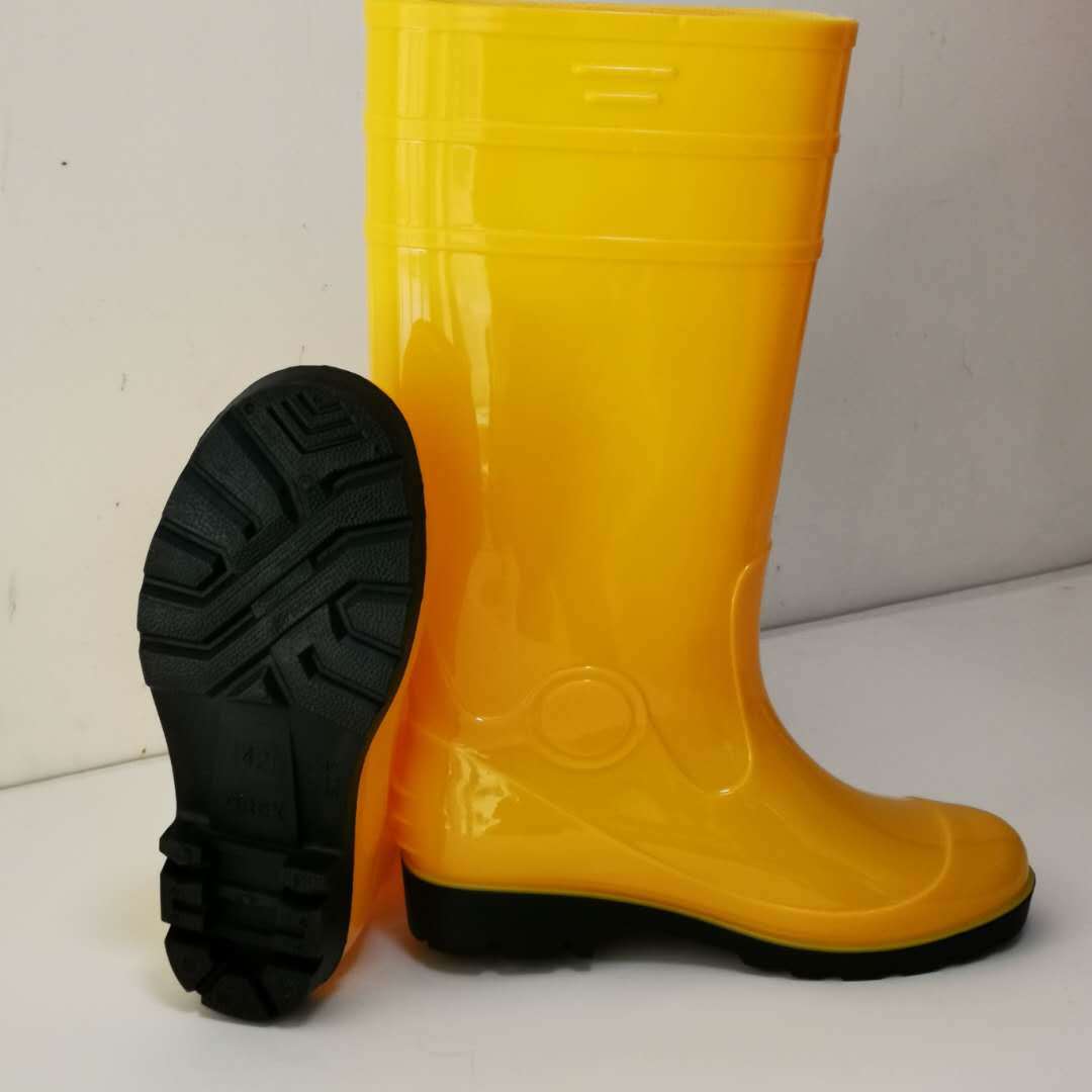 Polyvinyl Chloride (PVC) Waterproof Breathable Soft Knee-High Safety Boots with Steel Toe Steel Plate High Quality Oil Resistant
